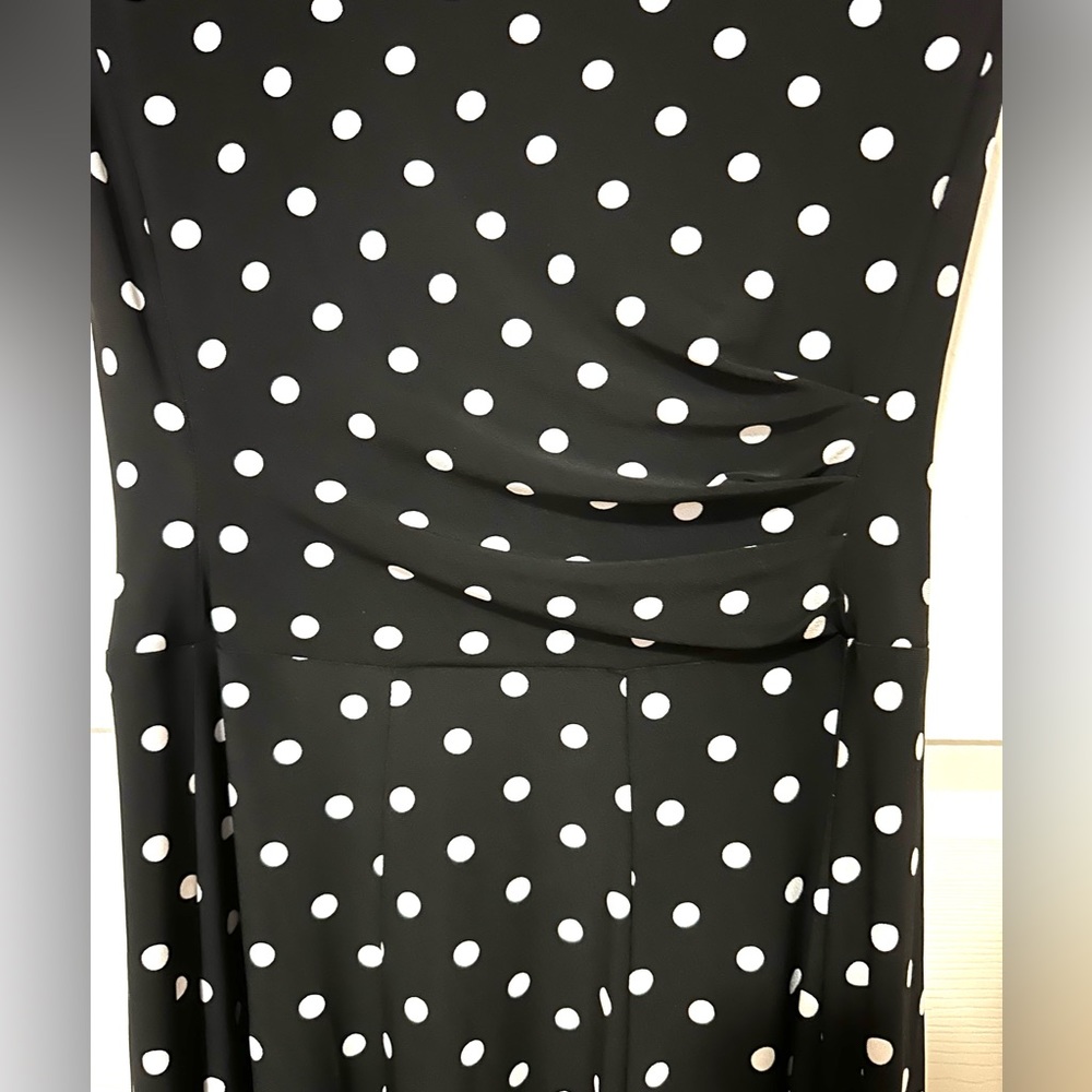 Lauren Ralph Lauren Women’s Polka Dots A Line Black Dress in 6P - Picture 3 of 6